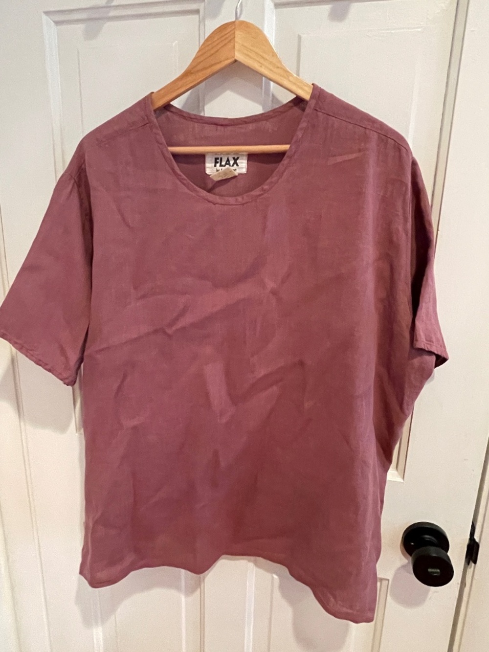 FLAX By Angelheart Mauve Short Sleeve Beachy Coastal Tunic Size L